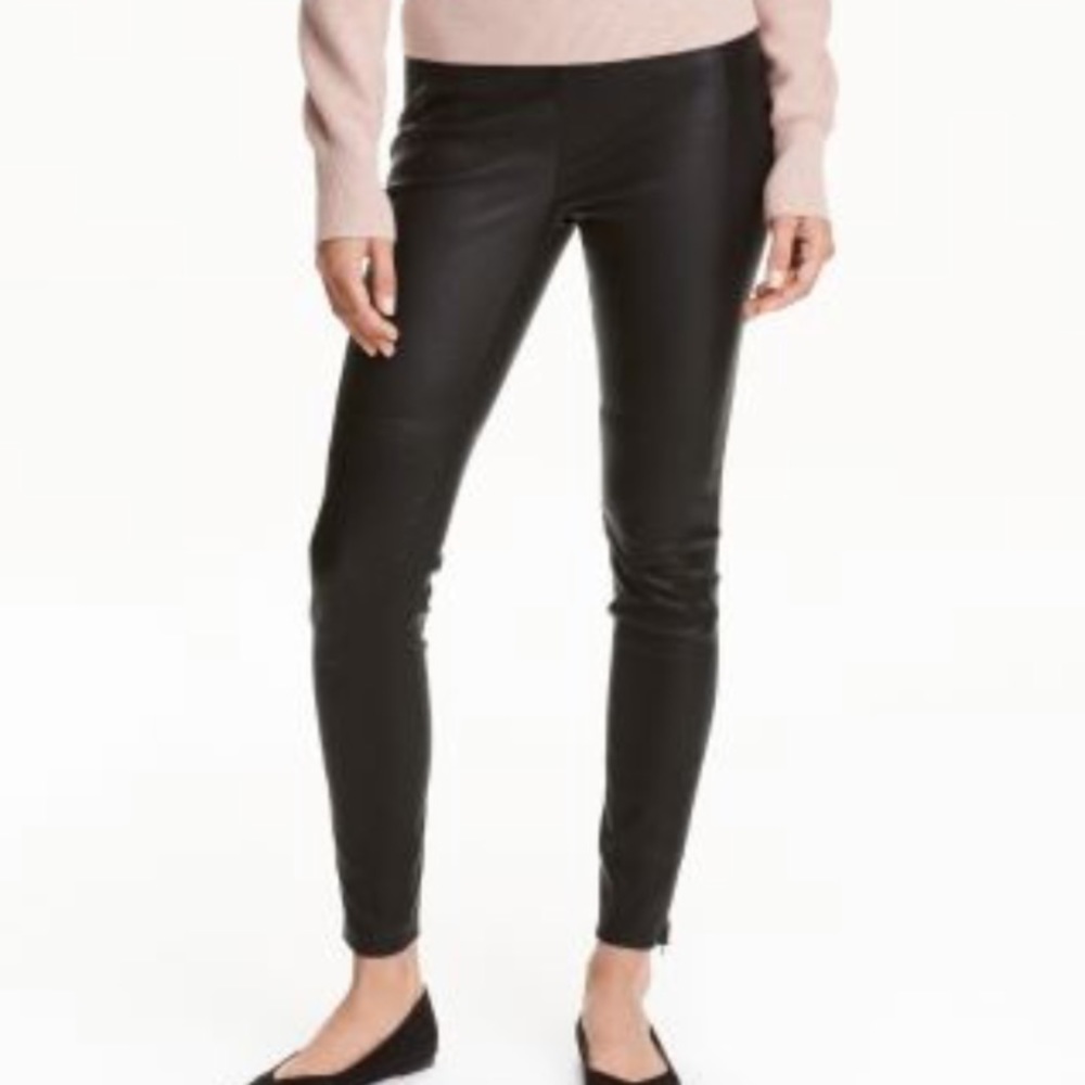 H&M shiny black leggings